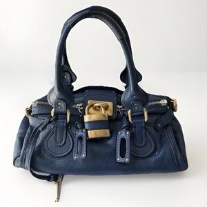 CHLOE Vintage Blue Paddington Shoulder Bag with Lock and Key!